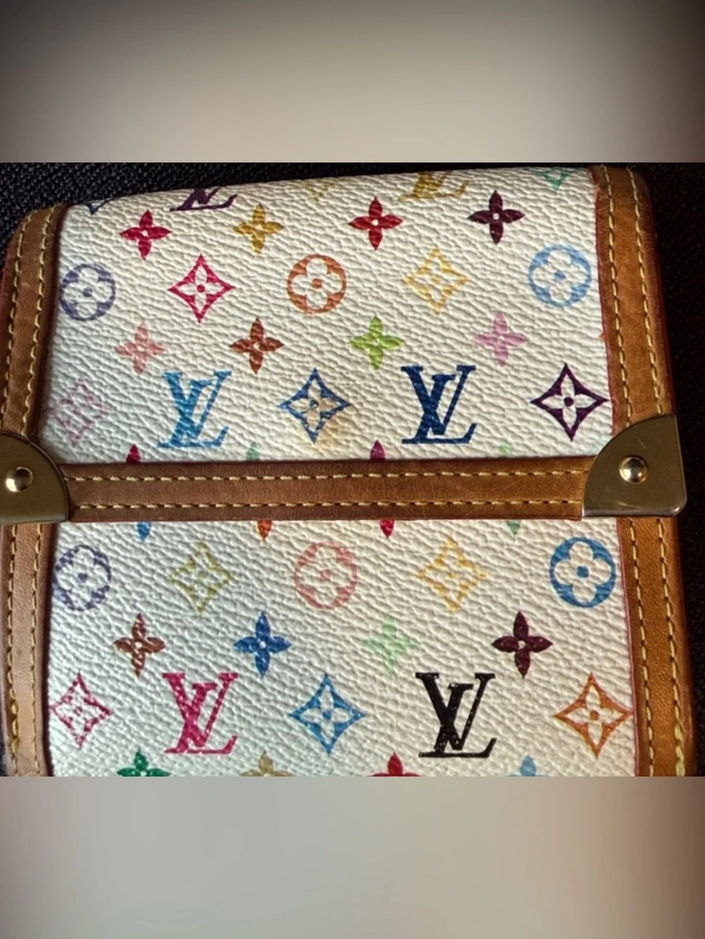 Louis Vuitton multicolor Murakami wallet with COA